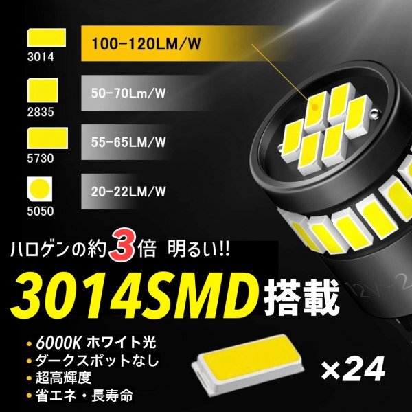 T10 T16 LED バルブ 10個 爆光 24連 12V 6000K ホワイト CANBUS キャンセラー ポジション ナンバー灯 メーター パネル球 明るい 車検対応_画像2