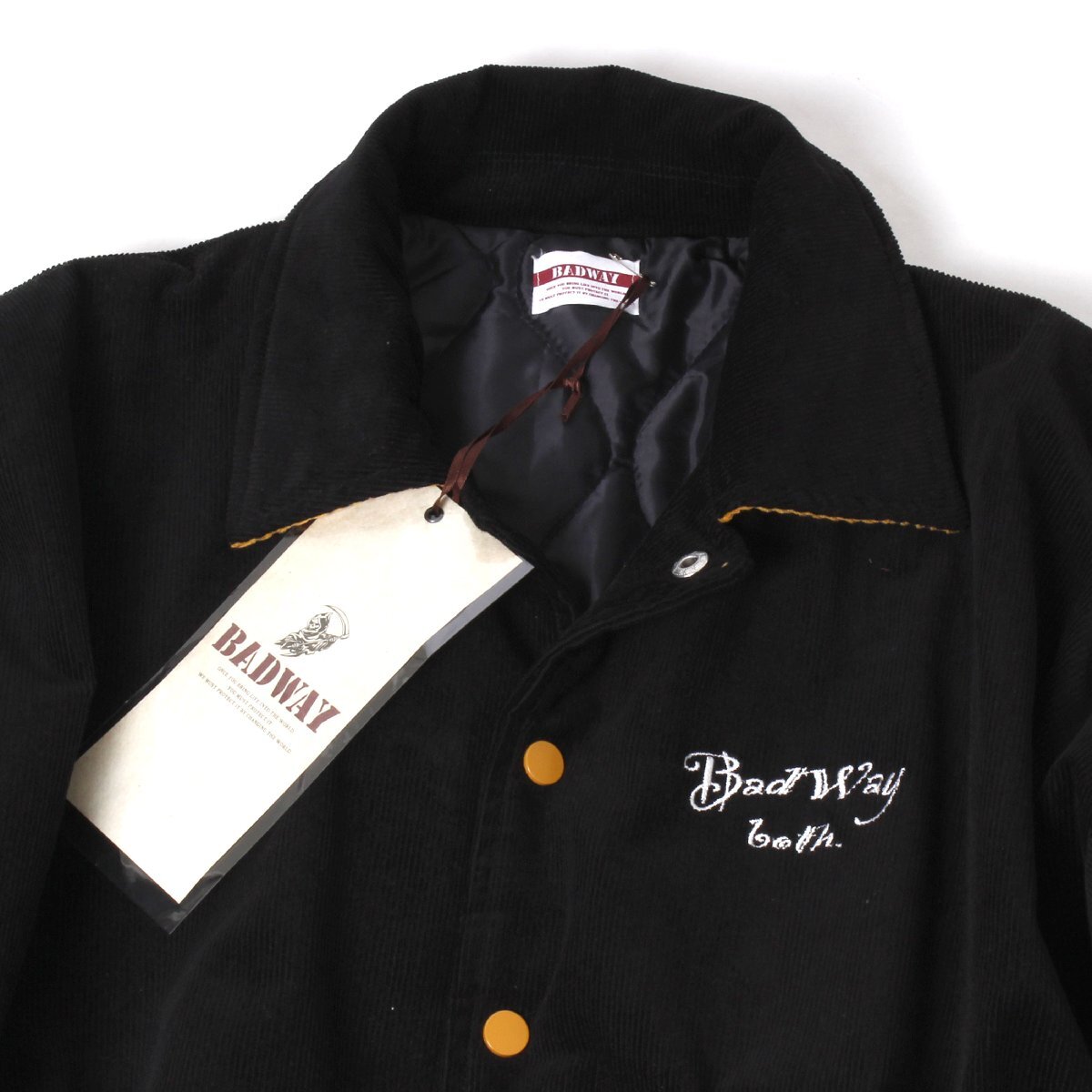 【タグ付・新品・定価15,900円】BADWAY corduroy blouson sizeL ブラック コーディロイ スタジャン BW1017 バッドウェイ　_画像4