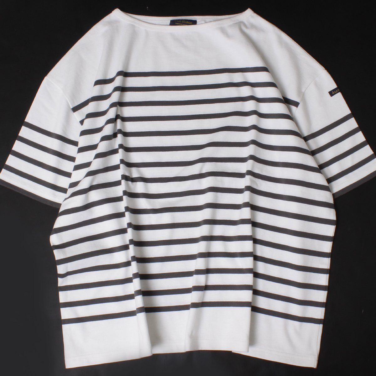 Le Minor パネルボーダーS/S size1 WHITE/GRAY ルミノア 半袖 Tシャツの画像1