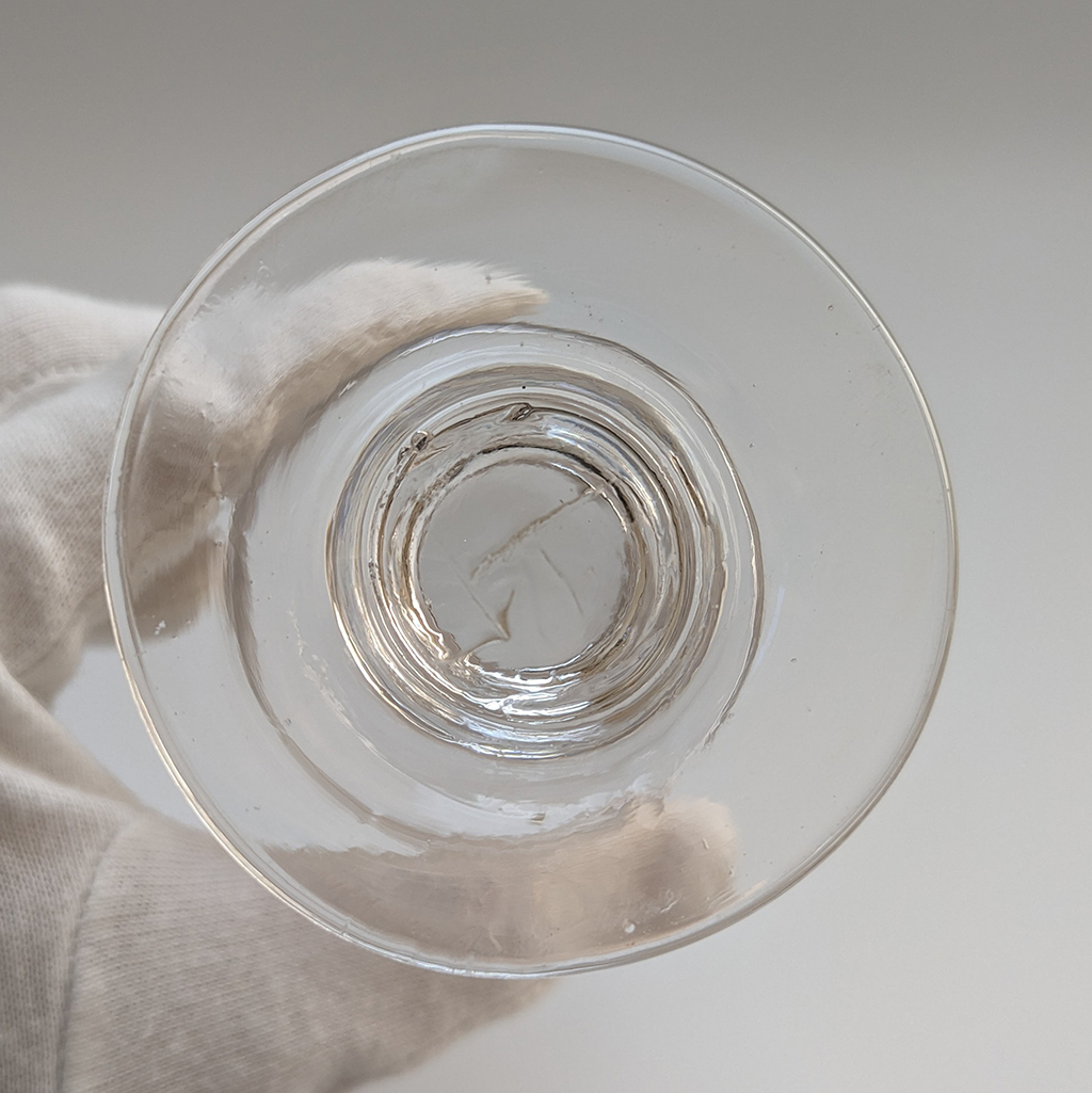 ■フランス 手吹き シンプル ビストログラス 11.3cm アンティーク 19世紀 手吹きガラス 古道具 硝子 ワイングラス 　CC_画像4