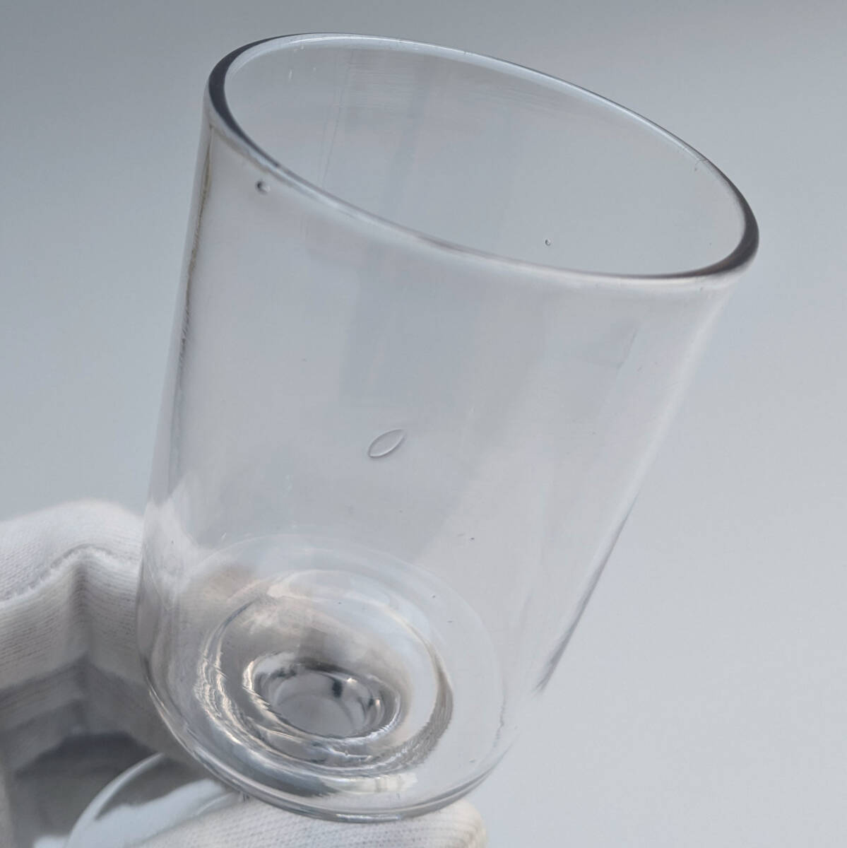 ■フランス 手吹き シンプル ビストログラス 11.3cm アンティーク 19世紀 手吹きガラス 古道具 硝子 ワイングラス BB_画像5