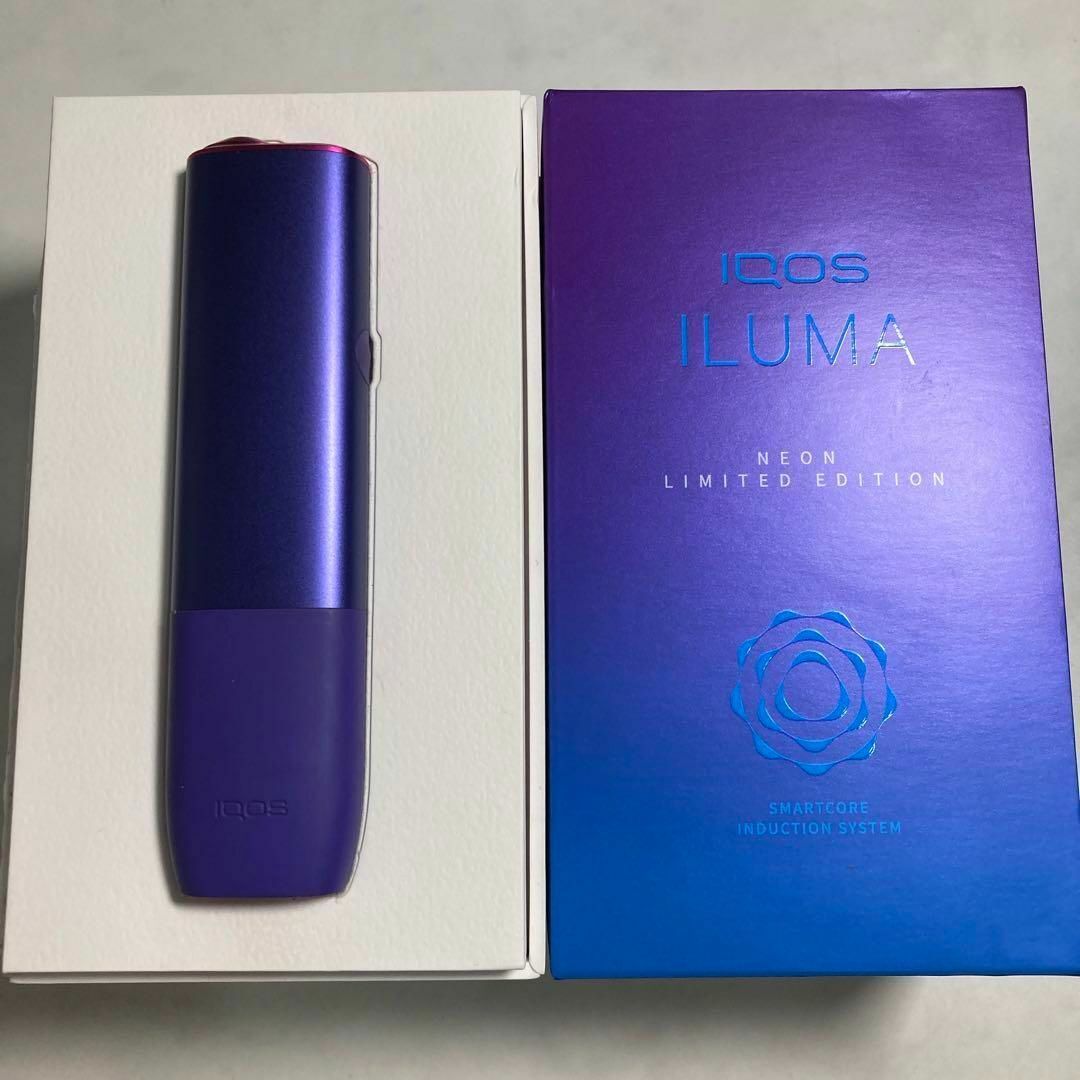 01.3451 【美品】売り切り通電確認済 iQOS イルマワン ネオン 限定 本体 イルマネオン パープル レア_画像1