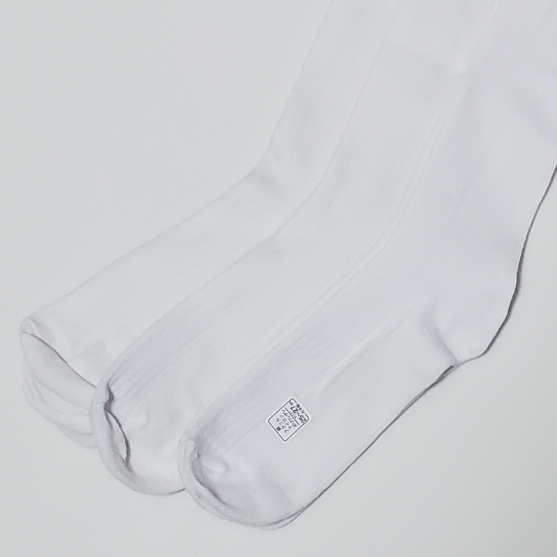 日本製 靴下 白ハイソックス 3足 25-27 シンプル 学生 通勤 普段使いの画像2