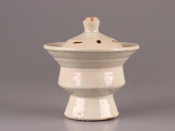 古美術 朝鮮古陶磁器 李朝 白磁 香炉 時代物 極上品 初だし品 C5373の画像3