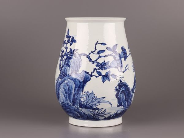中国古玩 唐物 染付 青華 大清雍正年製 款 花瓶 時代物 極上品 初だし品 C5353_画像2