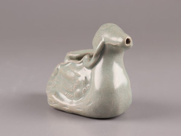 古美術 朝鮮古陶磁器 高麗青磁 書道具 水滴 時代物 極上品 初だし品 C5453_画像5