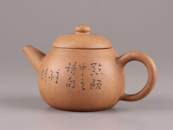 中国古玩 唐物 煎茶道具 白泥 段泥 宜興紫砂 款 急須 時代物 極上品 初だし品 C5429の画像5