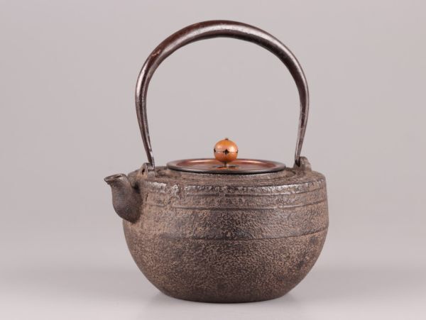 煎茶道具 銅製蓋 時代鉄瓶 時代物 極上品 初だし品 C5597_画像1