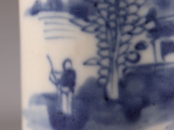 中国古玩 唐物 煎茶道具 染付 青華 巾筒 時代物 極上品 初だし品 C5811の画像7