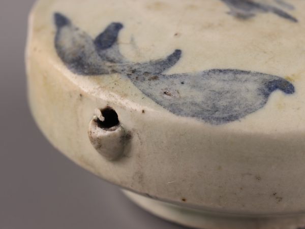 古美術 朝鮮古陶磁器 書道具 李朝 白磁 染付 水滴 時代物 極上品 初だし品 C5807_画像7