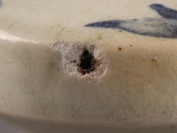 古美術 朝鮮古陶磁器 書道具 李朝 白磁 染付 水滴 時代物 極上品 初だし品 C5807_画像9