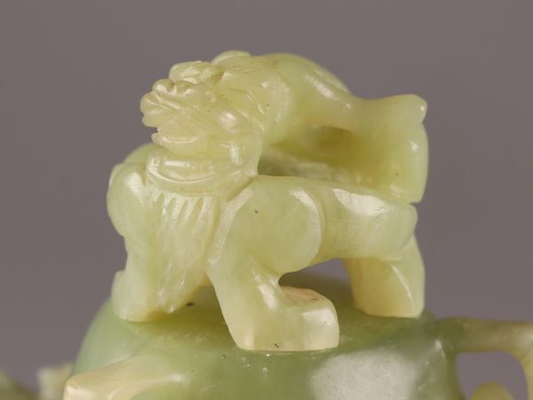 中国古玩 唐物 緑砡石 翡翠 置物 遊環 香炉 時代物 極上品 初だし品 C5790_画像6