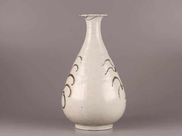 古美術 朝鮮古陶磁器 李朝 鉄絵 花瓶 時代物 極上品 初だし品 C5788_画像5