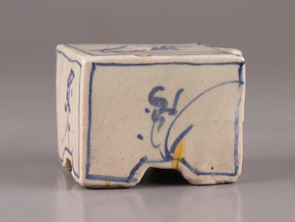 古美術 朝鮮古陶磁器 書道具 李朝 白磁 染付 水滴 時代物 極上品 初だし品 C5784の画像4