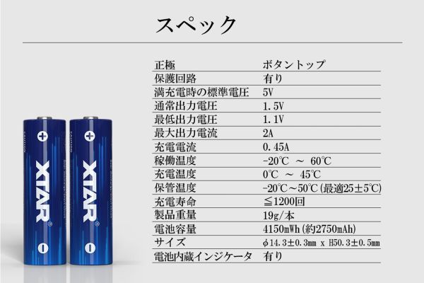 *XTAR 1.5V rechargeable battery 4150mWhAA shape single 3 shape lithium battery 4 pcs set LED charge indicator attaching exclusive use battery case attaching li Charge Abu ru battery *