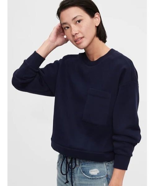 新品◆GAP クルーネックプルオーバースウェット ネイビー
