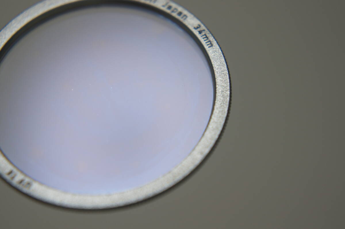 [34mm] Canon UV 1x Lマウント 100mm F3.5等用銀枠薄枠フィルター [F3200]_極薄い円状の線傷等有