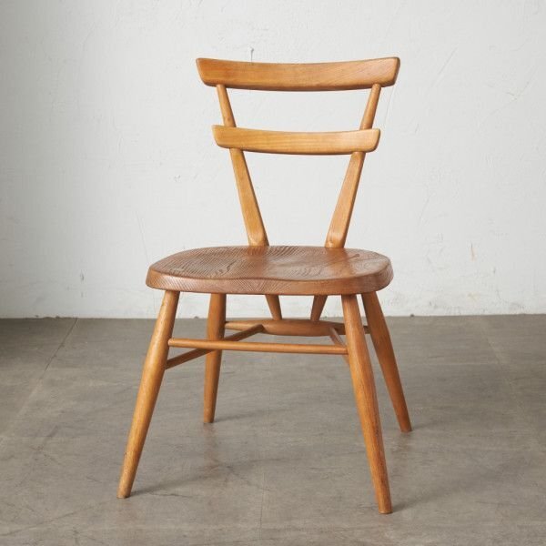 IZ75025F★超レア ERCOL スタッキングチェア 英国 ヴィンテージ ダイニングチェア 無垢材 エルム ブナ 木製 イス 椅子 アーコール イギリス_画像1