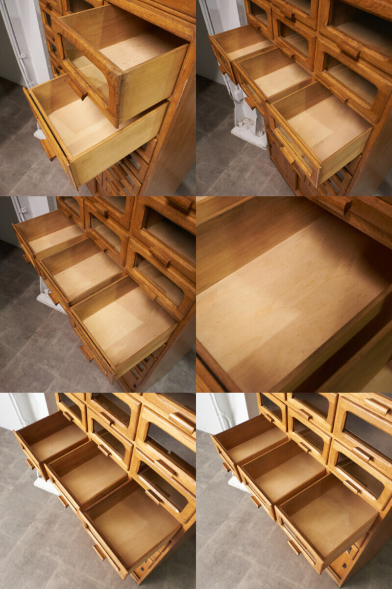 IZ68225N* period thing old wooden oak shirt case 8 step showcase chest display shelf display cabinet antique store furniture 