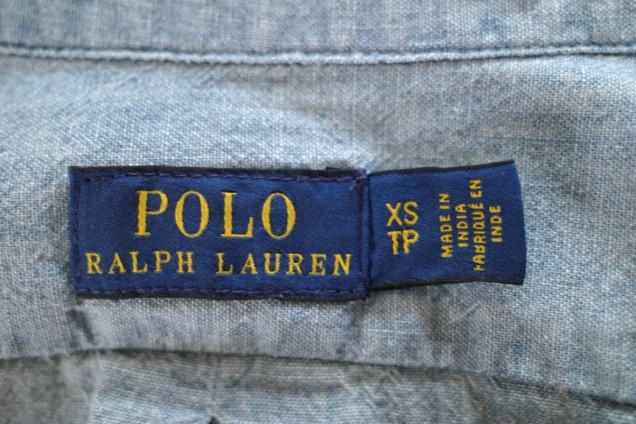 Polo RALPH LAUREN ポロ ラルフローレン コットン 長袖シャンブレーシャツ 羽織 サイズXS 155/80A_画像8