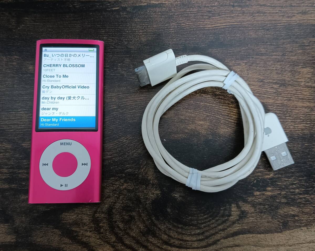 Apple ipod nano アイポッドナノ 第5世代 16G A1320 ピンク ケーブル付きの画像1