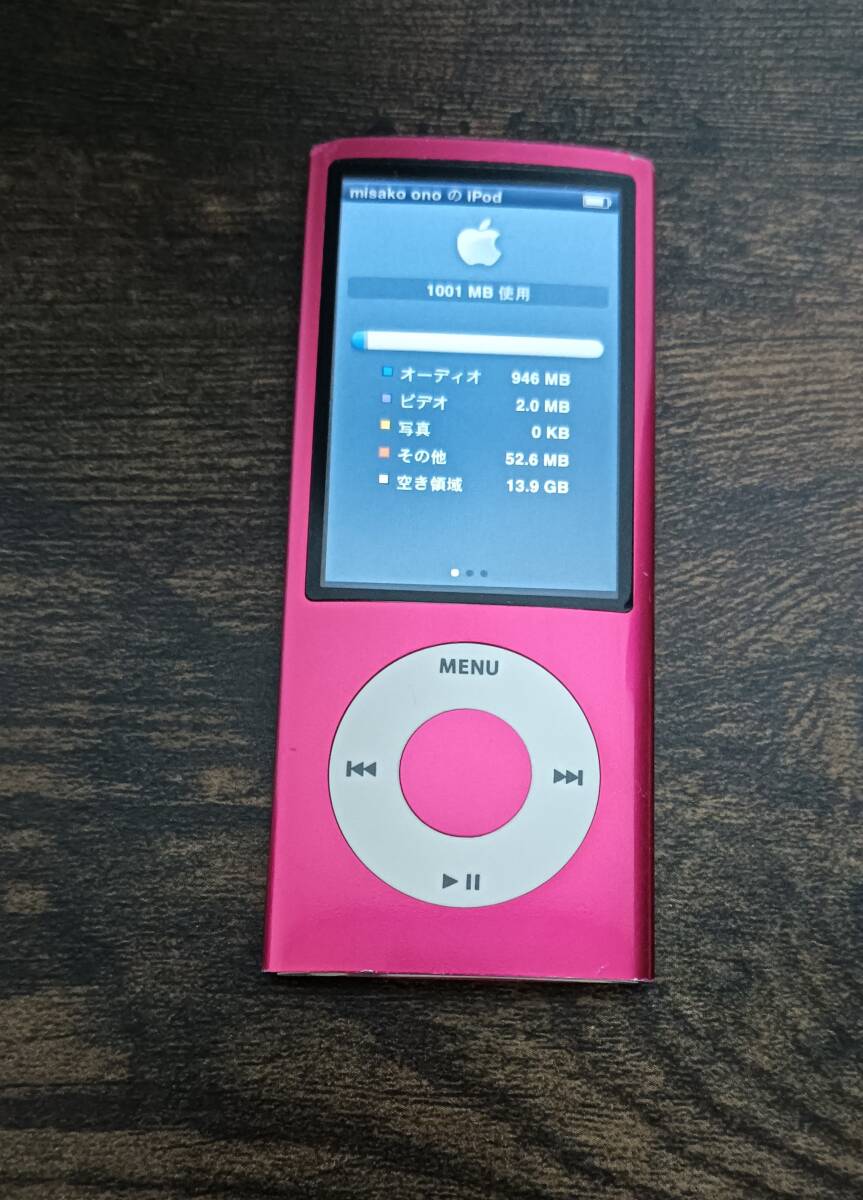 Apple ipod nano アイポッドナノ 第5世代 16G A1320 ピンク ケーブル付きの画像3