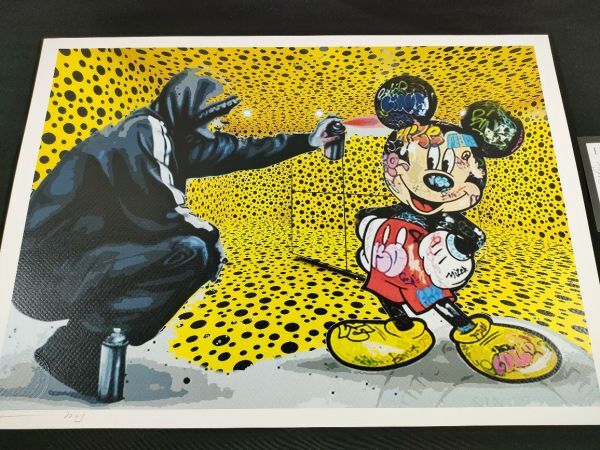 世界限定100枚 DEATH NYC アートポスター A05 草間彌生 インフィニティドット かぼちゃ ミッキー BANKSY バンクシー スプレーの画像3