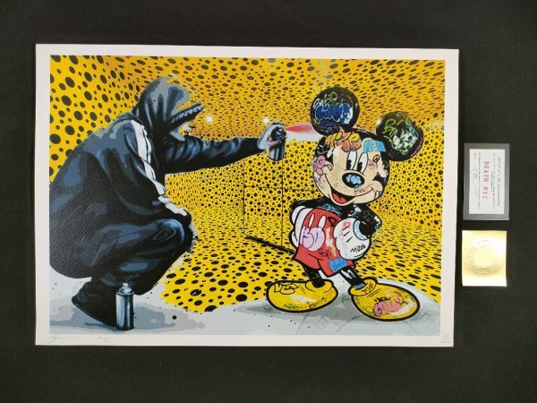 世界限定100枚 DEATH NYC アートポスター A05 草間彌生 インフィニティドット かぼちゃ ミッキー BANKSY バンクシー スプレーの画像1