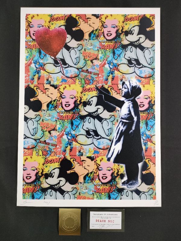 世界限定100枚 DEATH NYC アートポスター 62 ポップアート バンクシー 風船と少女 アンディ・ウォーホル マリリン ミッキーマウスの画像1