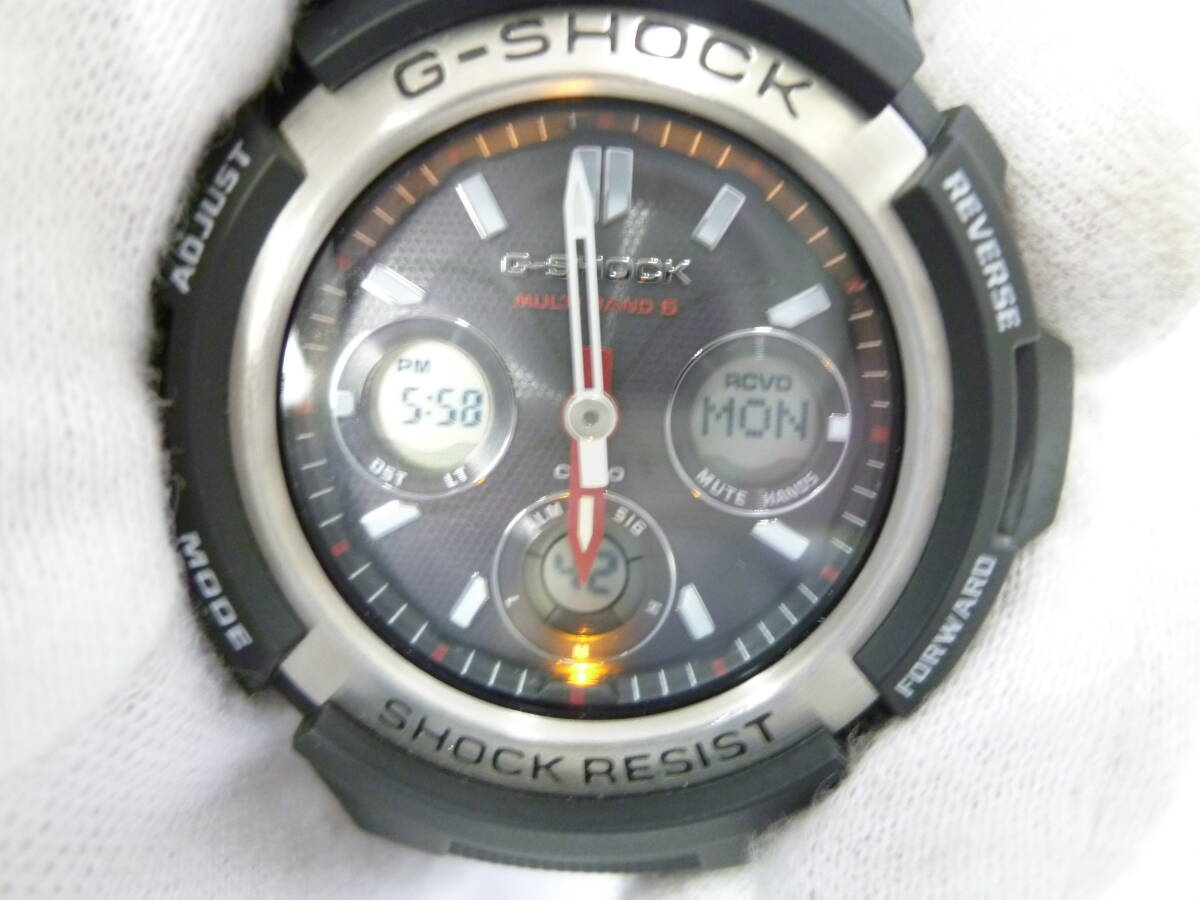 62704◆CASIO/カシオ G-SHOCK/Gショック AWG-M100 タフソーラー 電波 腕時計 デジアナ 2針 説明書 元箱有◆の画像3