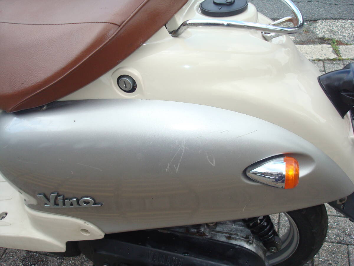 ヤマハ　ビーノ　 ５AU　YJ50R型　1997年式 　2サイクル車（排ガス規制前）　実働　整備済み　登録書類付き　旧車に理解ある方_各部傷・割れ・欠け・変色・汚れあり