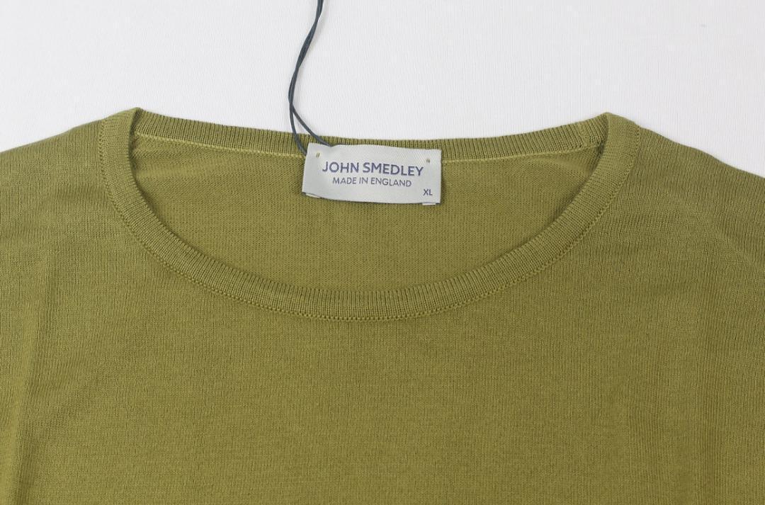 新品 John Smedley　ジョンスメドレー 最高級シーアイランドコットン XLサイズ Tシャツ　WILLOW GREEN_画像2