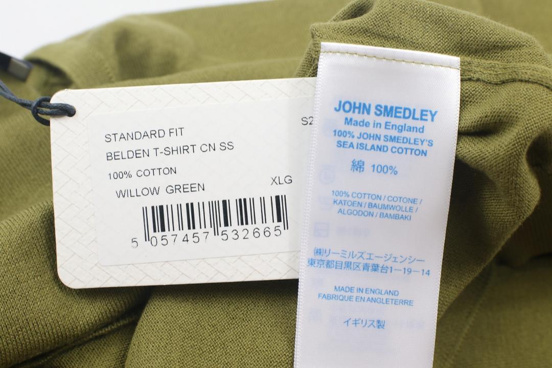 新品 John Smedley　ジョンスメドレー 最高級シーアイランドコットン XLサイズ Tシャツ　WILLOW GREEN_画像6