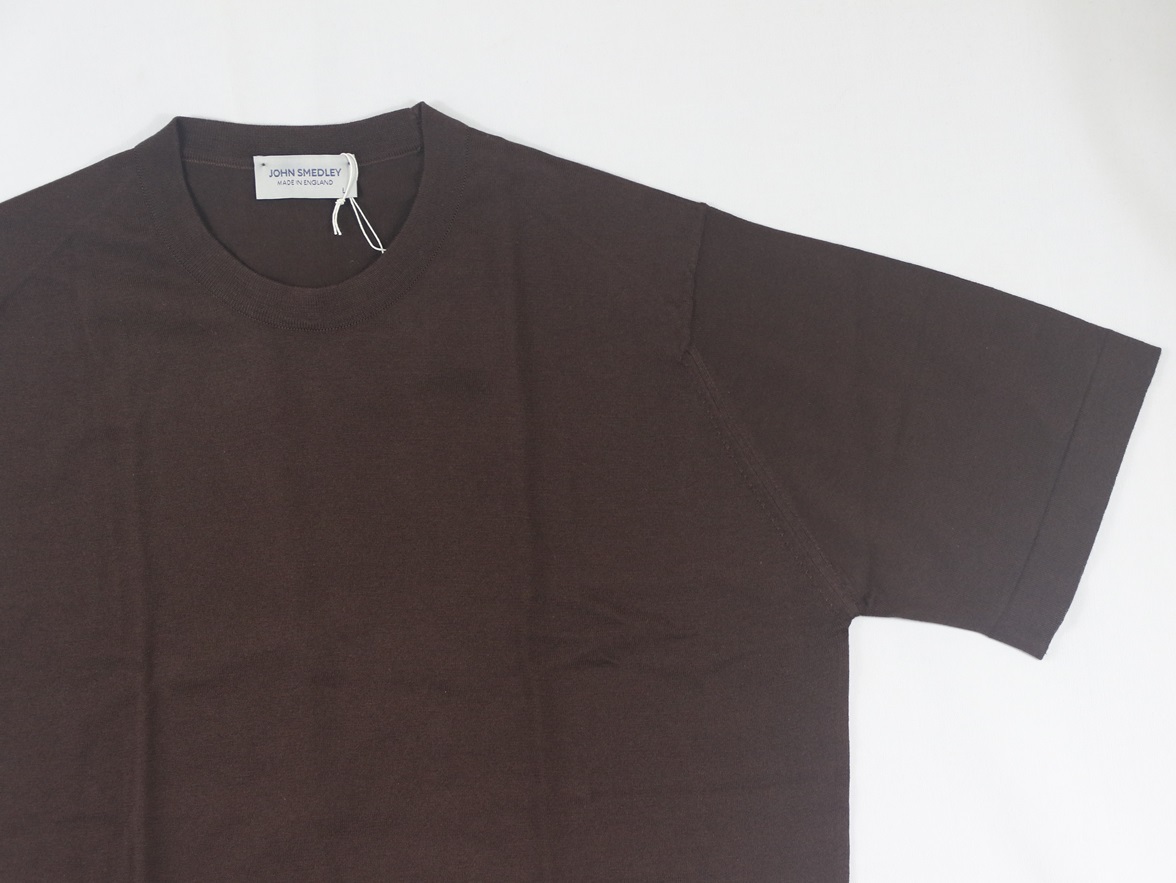 新品 John Smedley　ジョンスメドレー 最高級シーアイランドコットン Lサイズ Tシャツ　COFFEE BEAN_画像3