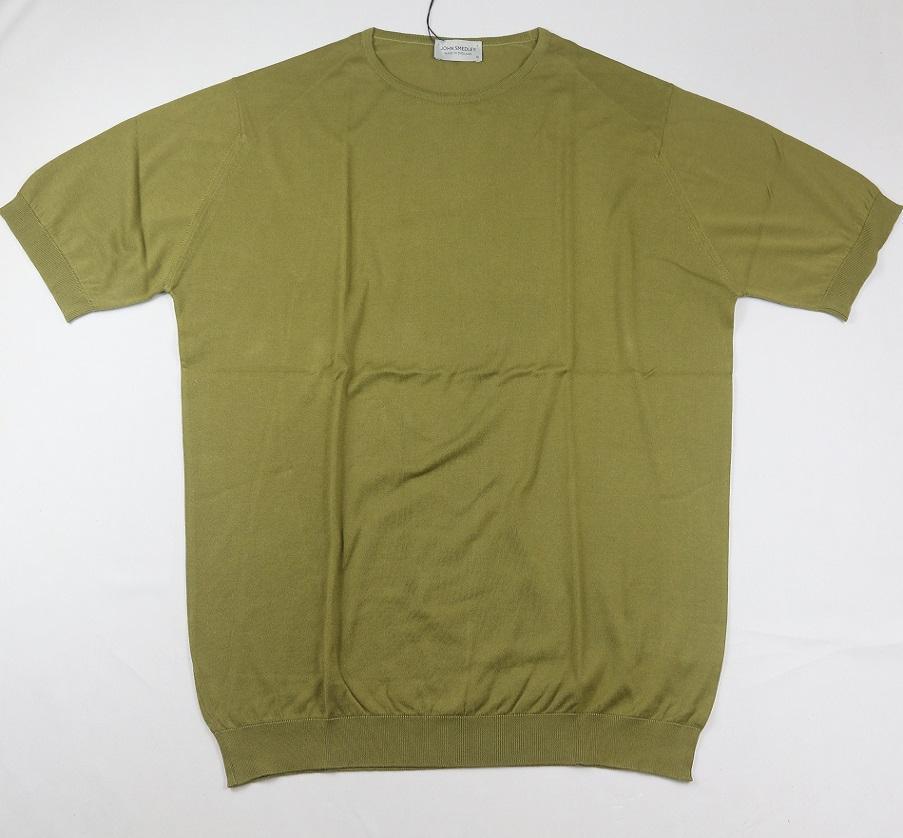 新品 John Smedley　ジョンスメドレー 最高級シーアイランドコットン XLサイズ Tシャツ　WILLOW GREEN_画像1