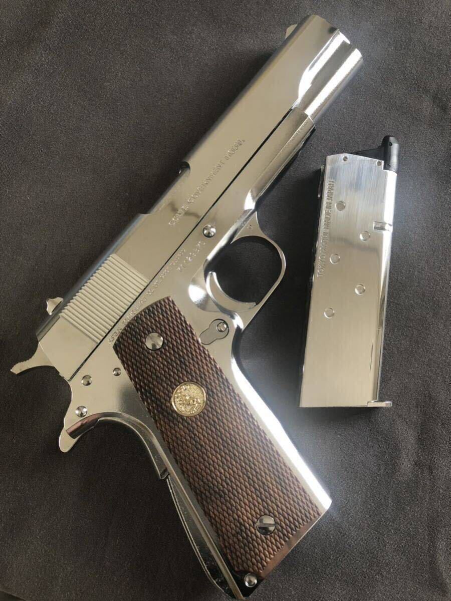  Tokyo Marui Colt Government серии \'70 никель отделка запасной журнал имеется COLT GOVERNMENT SERIES*70 NICKEL FINISH б/у 