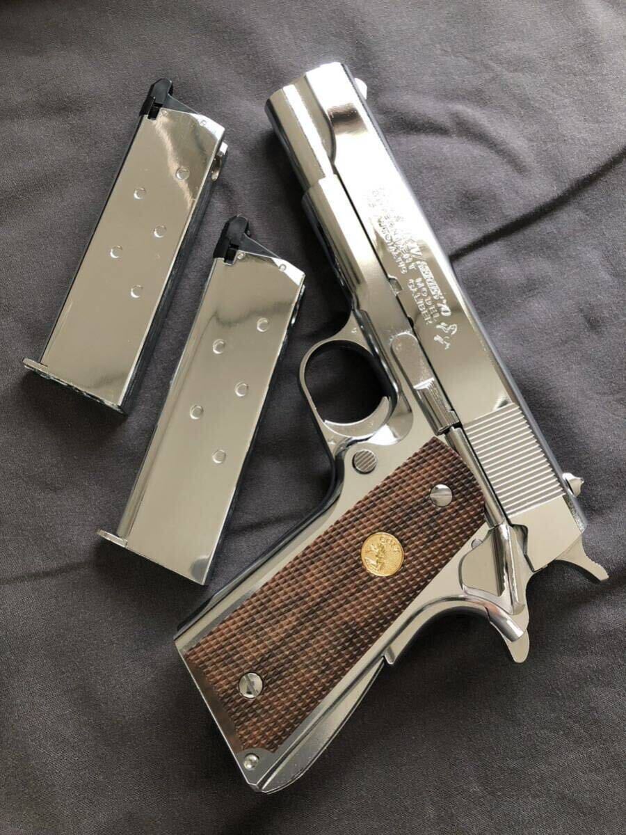  Tokyo Marui Colt Government серии \'70 никель отделка запасной журнал имеется COLT GOVERNMENT SERIES*70 NICKEL FINISH б/у 