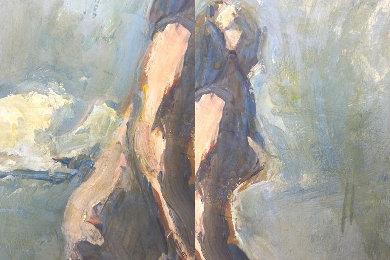 【FCP】 真作保証 レモ・ゴルディジャーニ （Remo Gordigiani） 油彩画32x26cm 「水辺の女」 ギャラリー保証書付_画像10