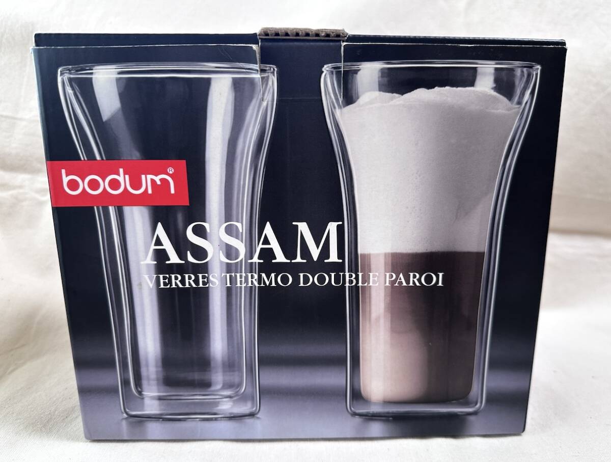 【管⑲】bodum ASSAM ダブルウォールグラス 400ml 2個 ボダム アッサム 保温 食洗器対応 電子レンジ 冷凍 オーブンの画像5