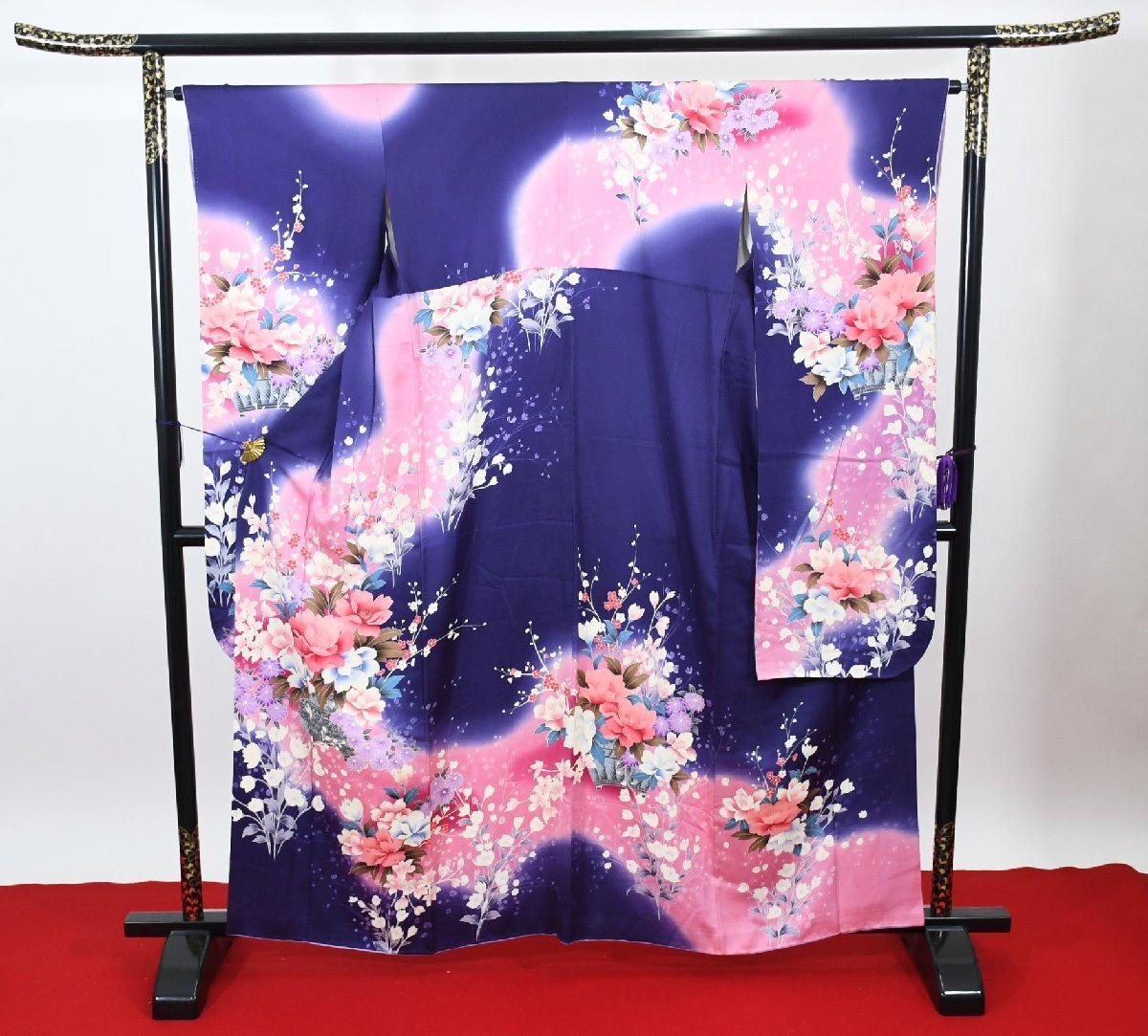 振袖 成人式 結婚式 花 身丈153cm 裄丈66cm ★着物 f-887 桜庭呉服店の画像1