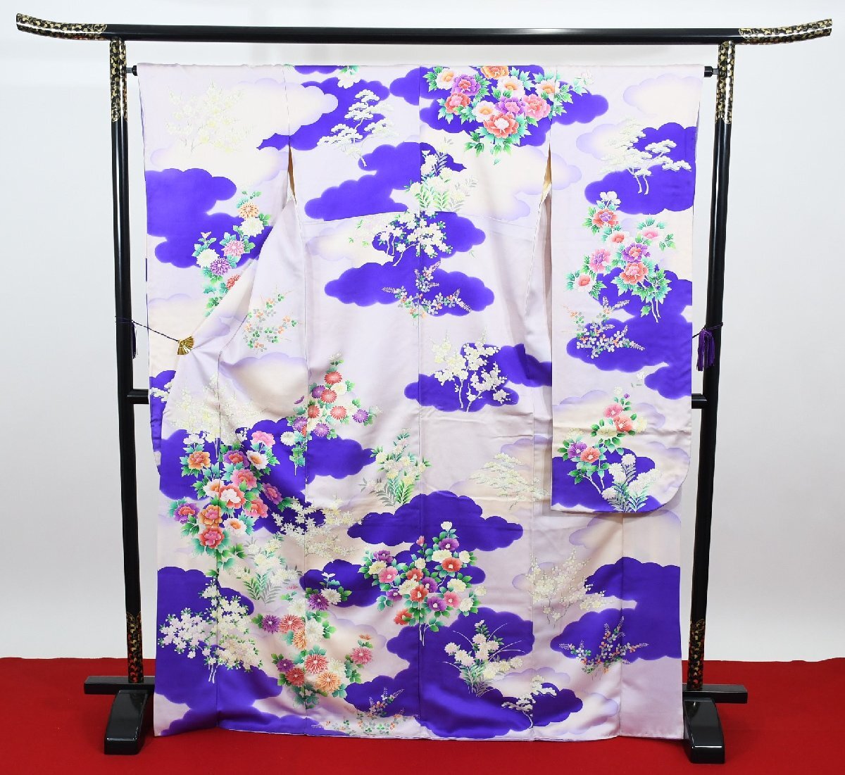 振袖 成人式 結婚式 雲 花 松 身丈163cm 裄丈65cm ★着物 f-917 桜庭呉服店