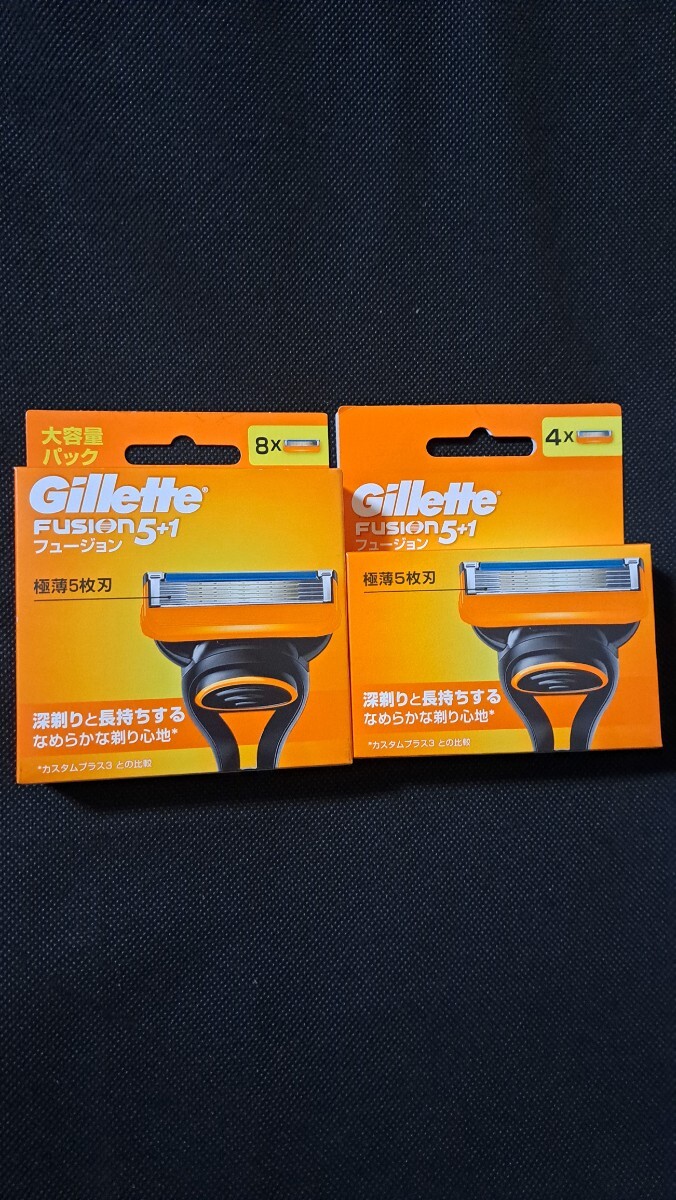 【正規品】P&G ジレットフュージョン替刃５＋１ 8個入+4個入 替刃合計12個の画像1