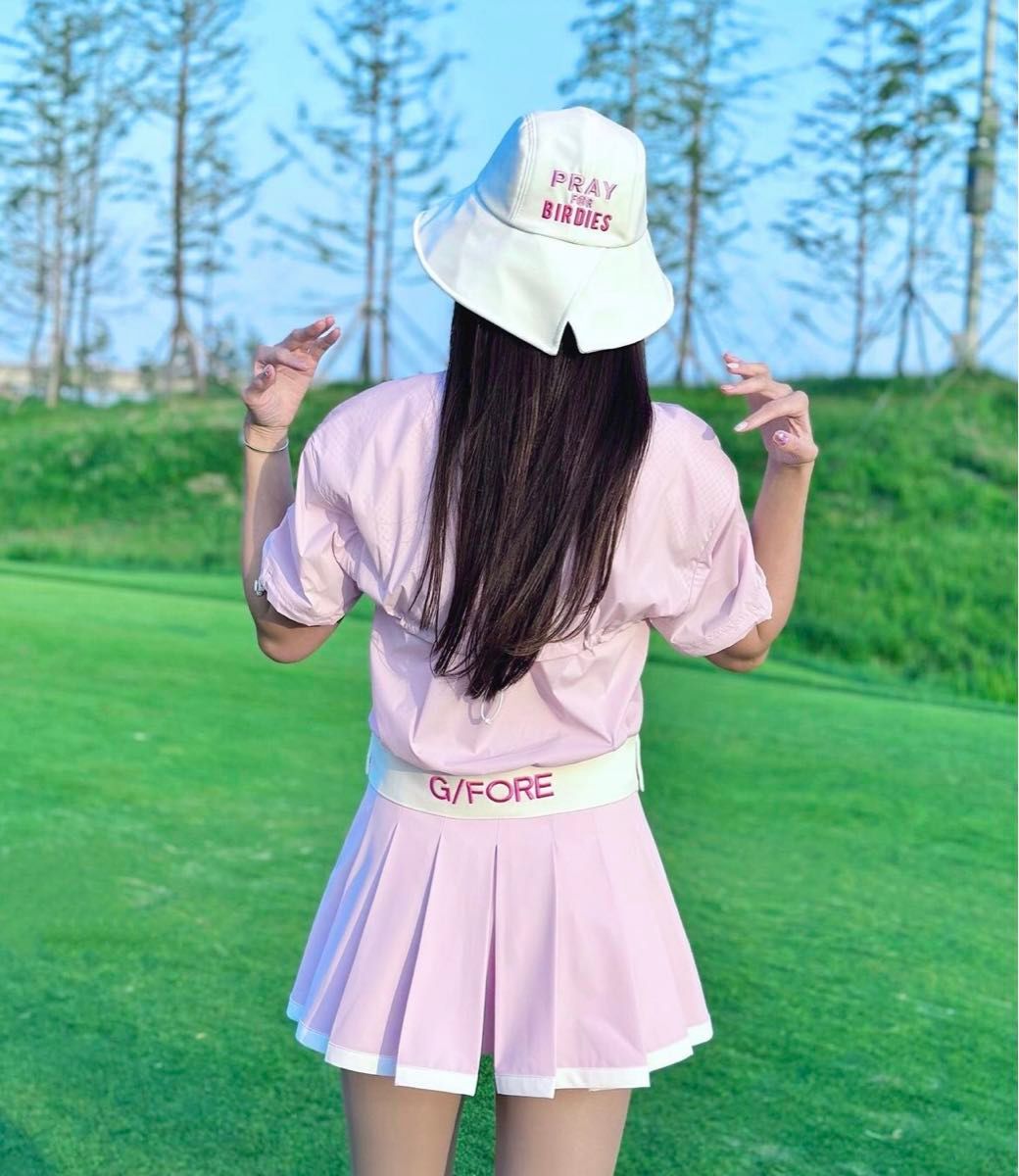 【即発送】ゴルフ ジーフォア トップス 半袖 ジャケット（ピンク）Mサイズ