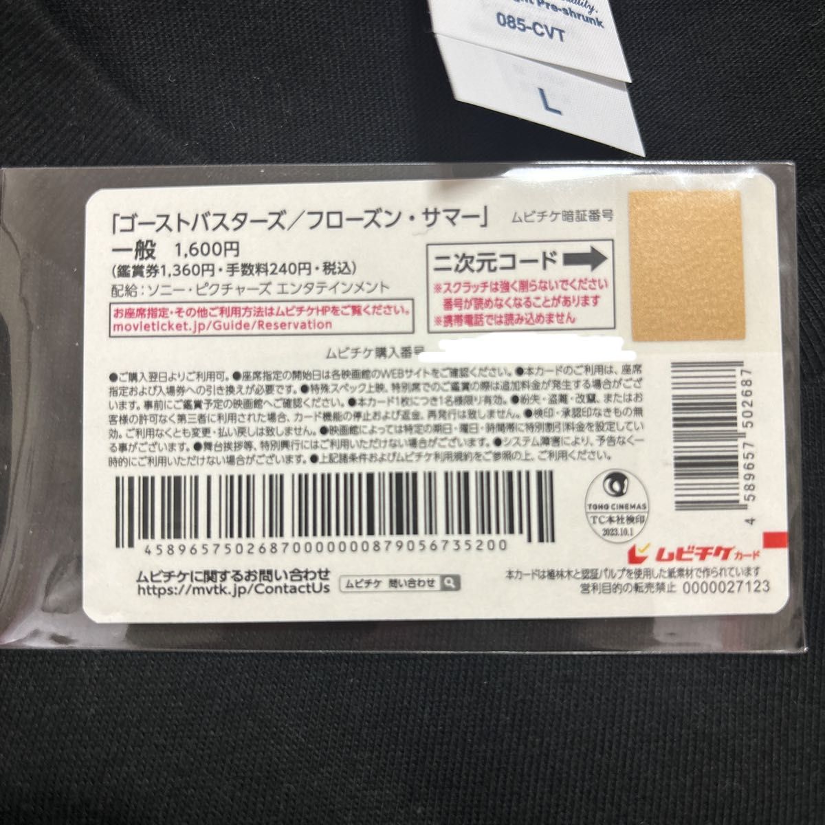 ゴーストバスターズ　フローズンサマー　Tシャツ、未使用ムビチケ