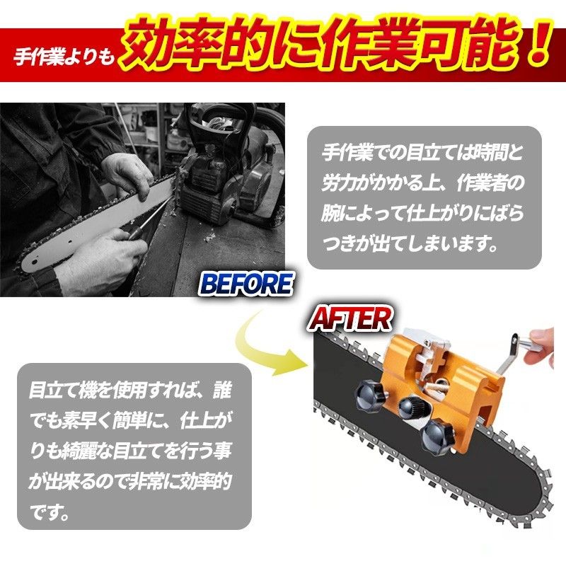 チェーンソー目立て機 手動式 チェンソー 目立機 シャープナー ガイドバー ソーチェン 研磨 農業 林業 DIY メンテナンス