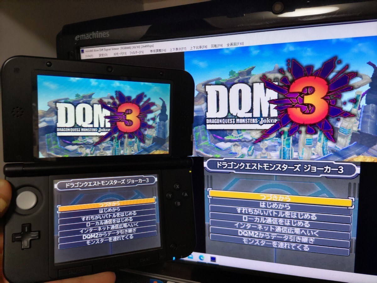 ゲーム実況 3DSLL 『キャプチャー機能付き』レツド×ブラック 偽トロ 本体 PCとの接続用ケーブル ★保証有★箱有り 02