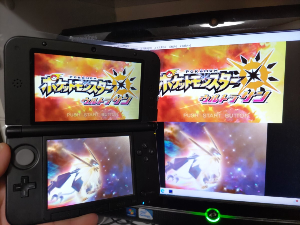 ★美品★ ゲーム実況 3DSLL 『キャプチャー機能付き』ブラック 偽トロ 本体 PCとの接続用ケーブル ★保証有★ 箱有りの画像1