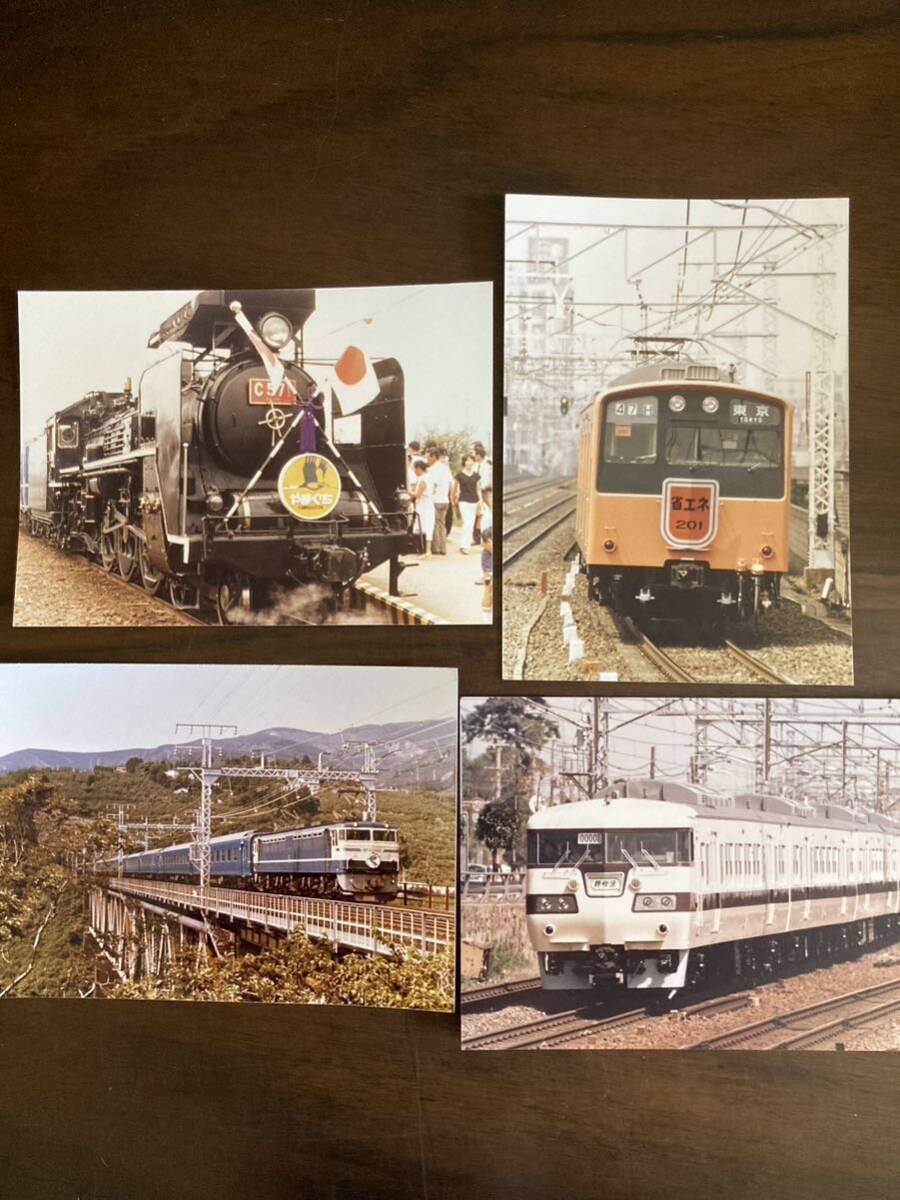 昭和鉄道写真 鉄道ジャーナル社発行 4枚 SLやまぐち号 省エネ201 新快速の画像1