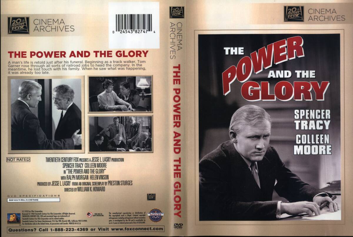 ウィリアム・Ｋ・ハワード監督 プレストン・スタージェス脚本 「力と栄光（The Power and the Glory）」(1933年) 米正規版DVD-R 中古の画像1