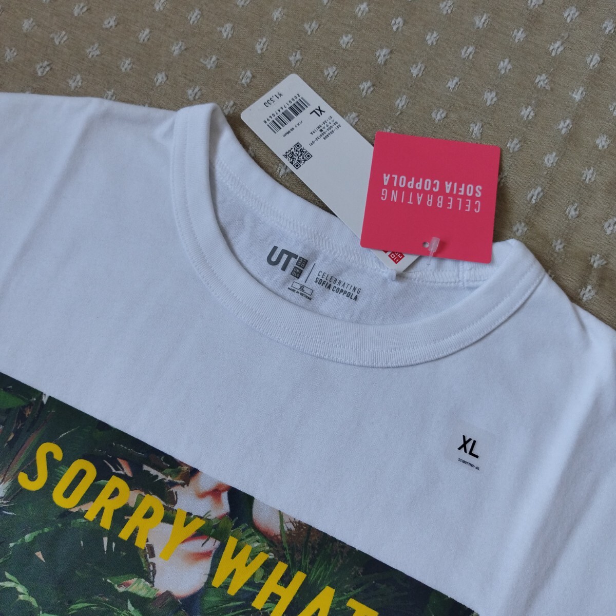 1点のみ●未使用 タグ付 ユニクロ UNIQLO 半袖 UT ソフィアコッポラ Tシャツ 大きい xl レディース white リラックスフィット● 送料無料_画像2